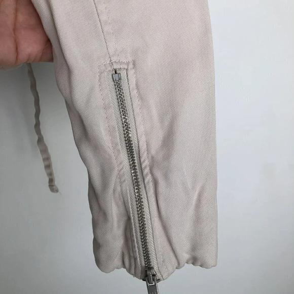 Abercrombie & Fitch Beige Asymmetrical Moto Biker Style Jacket Size Small - Picture 11 of 15